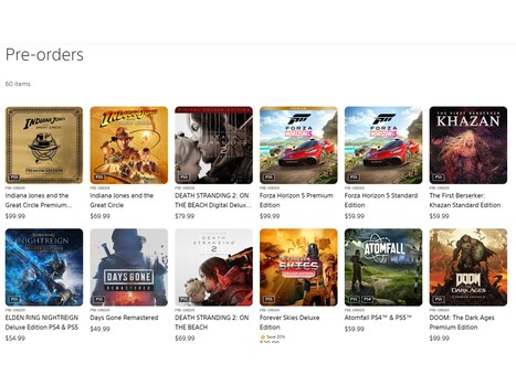 PlayStation Store előrendelési rangsor (Kép forrása: screenshot, PlayStation Store)