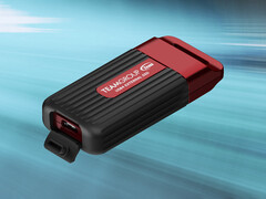 Az USB4 hordozható SSD 1 TB-os, 2 TB-os és 4 TB-os változatban kapható. A képen: a tároló meghajtó promóciós képe. (Kép forrása: Team Group)