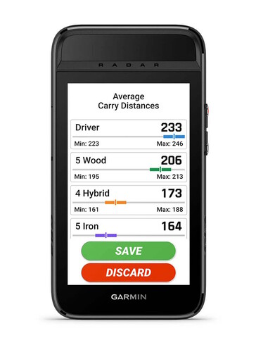 A különböző ütés távolságok tárolhatók a különböző klubok számára