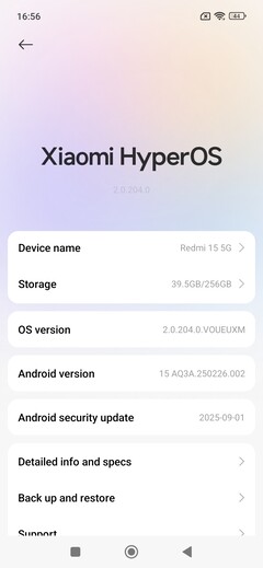 Xiaomi Redmi 15 5G szoftver