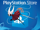 Hornet a Silksongból a PlayStation Store logóval (Kép forrása: Team Cherry, Sony PlayStation, szerkesztés)