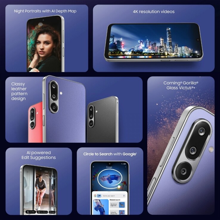 A Samsung Galaxy F36 5G főbb jellemzői (Kép forrása: Samsung)
