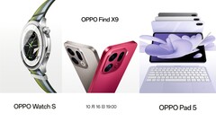 Az Oppo Find X9 mellett, amely a főszerepben van, az Oppo Watch S és az Oppo Pad 5 is bemutatkozik a jövő héten. (Kép forrása: Oppo, szerk.)