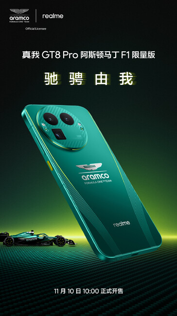 A Realme GT 8 Pro Aston Martin F1 Edition (Kép forrása: Realme)