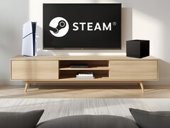 Valve Steam Machine a PS5 mellett a nappaliban (Kép forrása: Sony PlayStation, Valve szerkesztve)