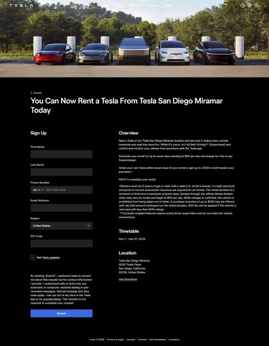 A Tesla bérelhetővé válik: Különböző modellek, köztük a Cybertruck, akár egy hétre is bérelhetők Kaliforniában, FSD-vel és ingyenes töltéssel. (Kép forrása: Tesla)