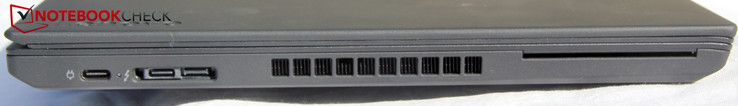 Right side: power socket (USB C), Docking port (Thunderbolt 3), SmartCard reader