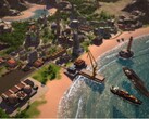 A Tropico 5 című játékban egy várost ábrázoló kép.
