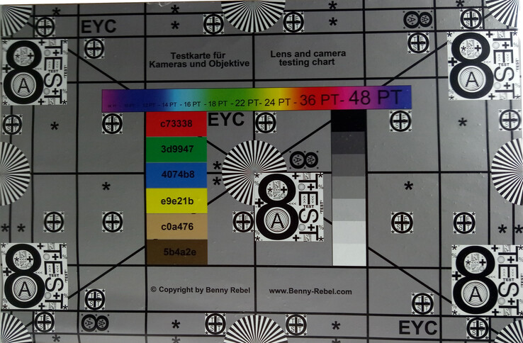 Photo of our test chart