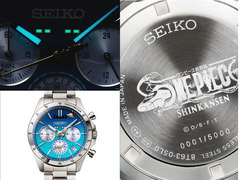 Az új Seiko x One Piece Shinkansen kronográf – három különböző felvétel.