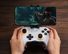 A 8BitDo Mobile Clip a 8BitDo Ultimate 2 vezeték nélküli vezérlőhöz nagyméretű okostelefonokkal működik. (Kép forrása: 8BitDo)