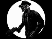 A Fallout 4-ből származó Nick Valentine fekete-fehér, oldalról készült felvétele