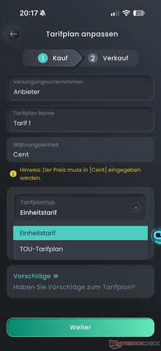 A dinamikus villamosenergia-tarifa használata nem működött a teszt során.