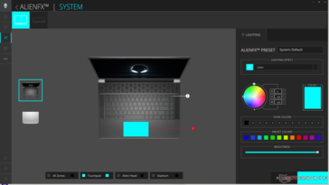 AlienFX vezérli az összes RGB világítási funkciót