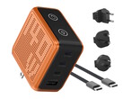 A BMX GaNsta Pixel 140 W-os töltő egyszerre akár négy USB-eszközt is képes tölteni, és világszerte használható hálózati csatlakozóadapterekkel rendelkezik.