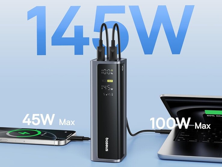A Baseus EnerGeek GR12 hordozható akkumulátor egyszerre két laptopot is képes tölteni.