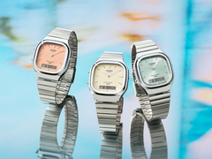 A Casio AQ-240E-4A, AQ-240E-7A2 és AQ-240E-2A (balról jobbra) lágy, pasztellszínű számlapokkal rendelkezik.