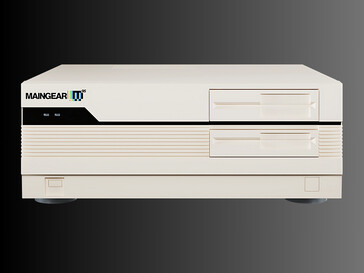 A Maingear Retro95 előre összeállított játék PC előlnézetben (Kép forrása: Maingear PR)