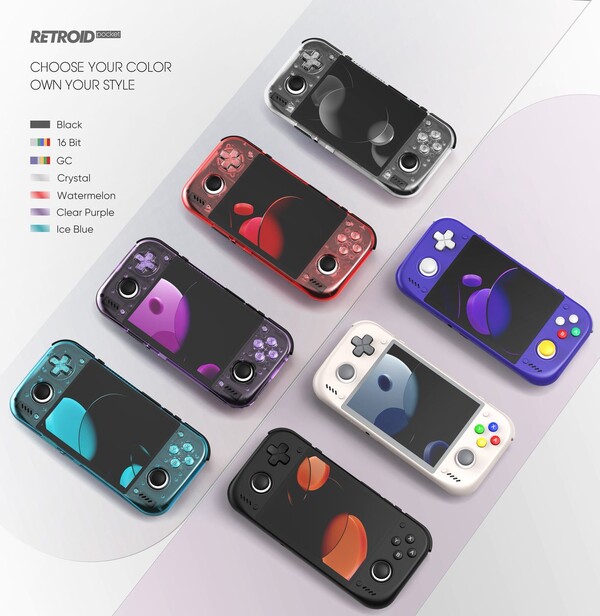 A Retroid Pocket Nova színeit más Retroid kézi konzolok színeiből vették át.