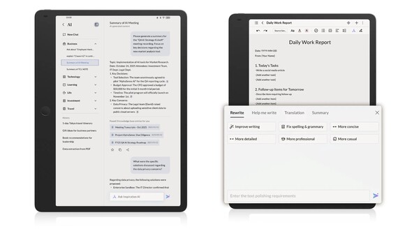A TCL Note A1 NxtPaper számos AI funkcióval rendelkezik. (Kép forrása: TCL)