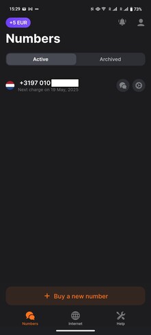 Az aktív számok megjelennek az alkalmazásban.