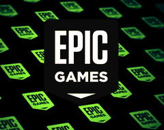 Az Epic Games korábban 2024 decemberében ingyen adta ki a Dark and Darker című játékot. A képen - Az Epic Games Store logója egy stilizált háttérrel és további logókkal átfedve. (Kép forrása: Epic Games Store)