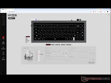 Lofree Hyzen webes illesztőprogram mágneses kapcsolóval, beállítva a mágneses üzemmódra.