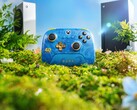 8BitDo Rare 40th Anniversary kontroller az Xbox Series X és Series S konzolokkal a háttérben. (Kép forrása: Hivatalos 8BitDo promóciós plakát)