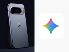 Google Pixel telefon három kamerával (balra) a színes Gemini AI logó mellett (jobbra). (Kép forrása: nem hivatalos grafika)