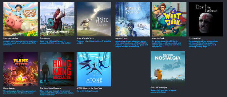 Az Indie Roulette Humble Bundle összes játéka (Kép forrása: Humble Bundle)