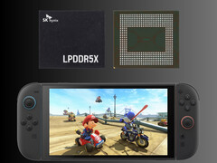 A Nintendo Switch 2 felett látható memóriamodulok (Kép forrása: Nintendo of America, SK Hynix)