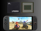 A Nintendo Switch 2 felett látható memóriamodulok (Kép forrása: Nintendo of America, SK Hynix)