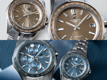 A felső részen a Casio Oceanus OCW-S400A-5AJF és az OCW-S40-5AJF, míg az alsó részen az Oceanus OCW-S7000E-2AJF és az OCW-S40-2AJF található. (Kép forrása: Casio)