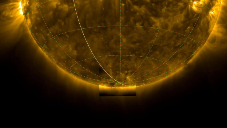 A Solar Orbiter űrszonda elkészítette az első képeket a Nap déli pólusáról. (A kép forrása: Berghmans (ROB))