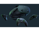 A Meta limitált kiadású Quest 3S Xbox Edition VR headsetjének termékkatalógus képe fekete háttér előtt. (Kép forrása: Meta)