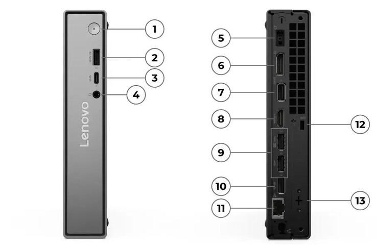 A ThinkCentre Neo 50q Gen 6 Intel csatlakozói