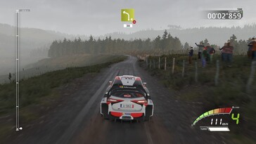 A képen: Játékmenet-képernyőkép a WRC 7: FIA World Rally Championship című játékból.