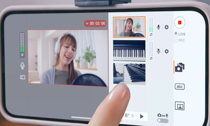 A Canon Live Switcher Mobile alkalmazás több Canon EOS R50 V kamerával használható többkamerás élő produkciókhoz. (Kép forrása: Canon)