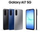A Galaxy A17 5G fekete, kék és szürke színben kapható. (Kép forrása: Samsung)