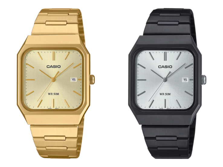Balról jobbra: a Casio MTP-B185B-7AV és MTP-B185G-9AV órák. (Kép forrása: Casio, szerkesztés)