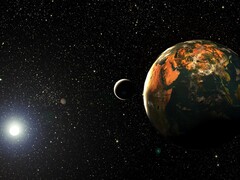 A Földet és a Napot ábrázoló művészi illusztráció.