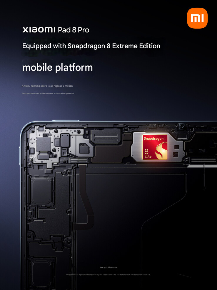 Xiaomi megerősíti a Pad 8 Pro SoC-jét (Kép forrása: Xiaomi - gépi fordítás)