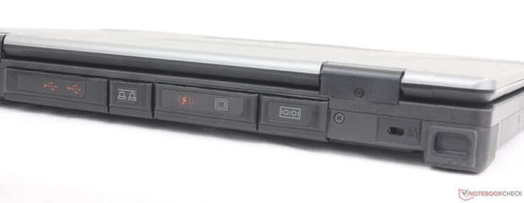 Hátul: 2x USB-A 3.2 Gen. 2, RJ-45, USB-A 3.2 Gen. 1, VGA-port, Kensington-zár