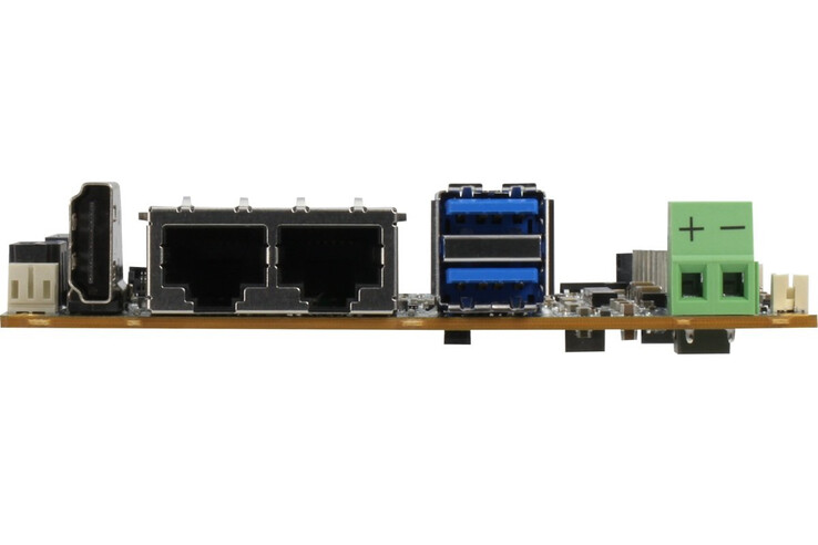 Az Aaeon PICO-ARU4 SBC méretéhez képest tisztességes portok sorát kínálja, beleértve a kettős LAN portokat is. (Kép forrása: Aaeon)