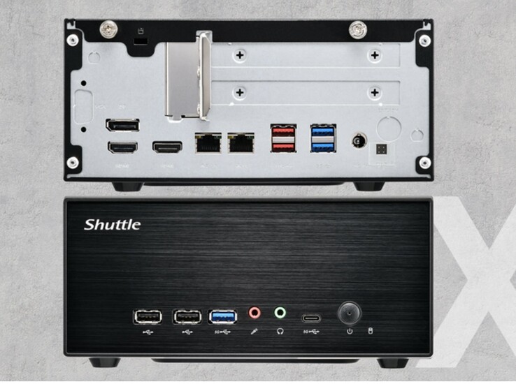 A Shuttle XH860G2 mini PC számos porttal rendelkezik, köztük kettős Ethernet-csatlakozóval.