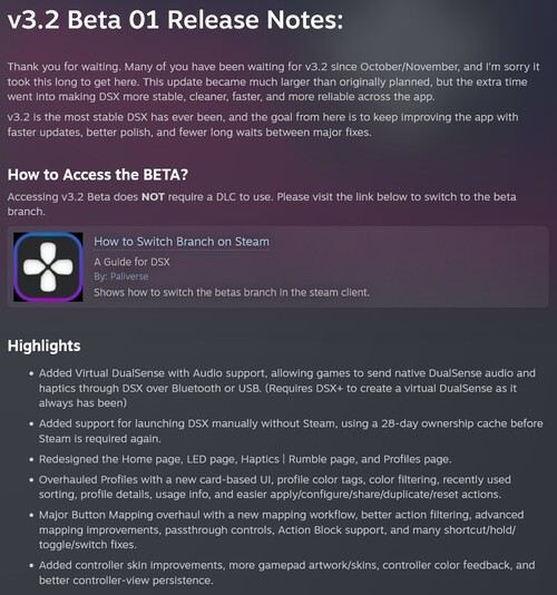A DSX v3.2 Beta 01 verzió funkciói