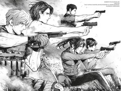 Hivatalos illusztráció a Resident Evil: Death Island 1. kötetből.