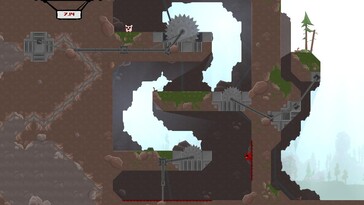 A képen: A Super Meat Boy játékmenetéről készült screenshot.