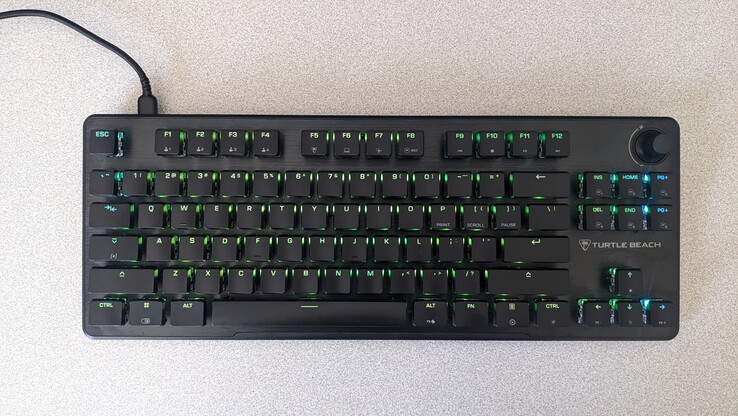 Turtle Beach Vulcan II TKL billentyűzet felülnézetben AIMO RGB világítással
