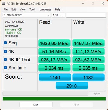 Teljesítményteszt az ADATA SE920-nal USB4-en keresztül